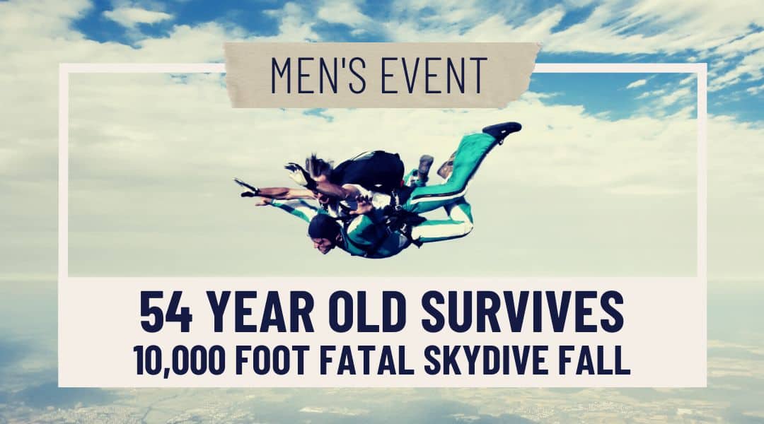 54 year old survives 10,000 foot fatal skydive fall | Men’s Event