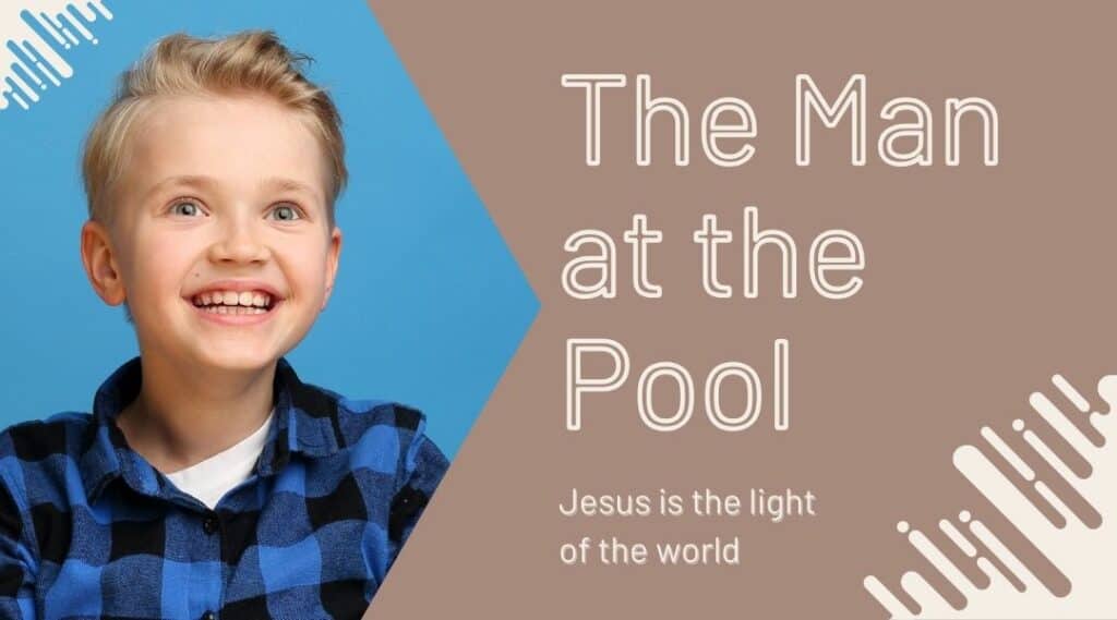 Young boy wearing a black and blue flannel shirt smiling. The man at the pool.