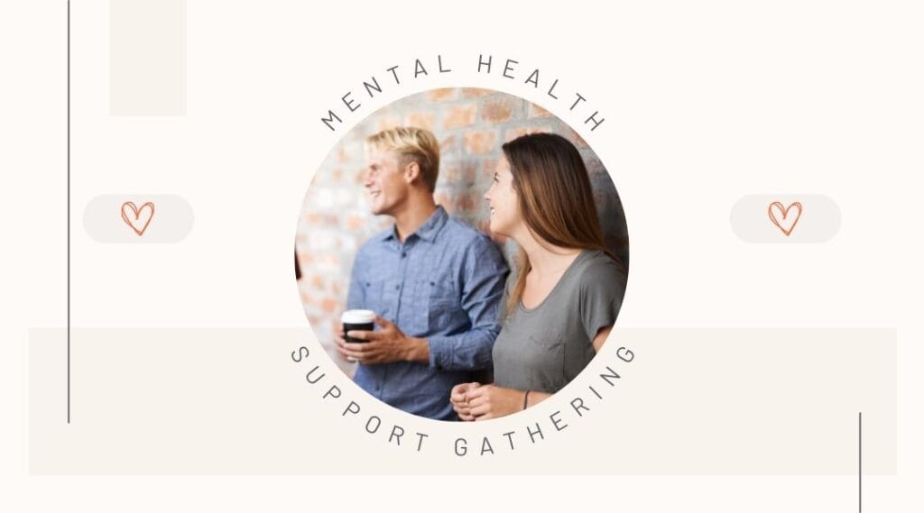 Mental Health Support Gathering. Image of a young adult man and women having a coffee.