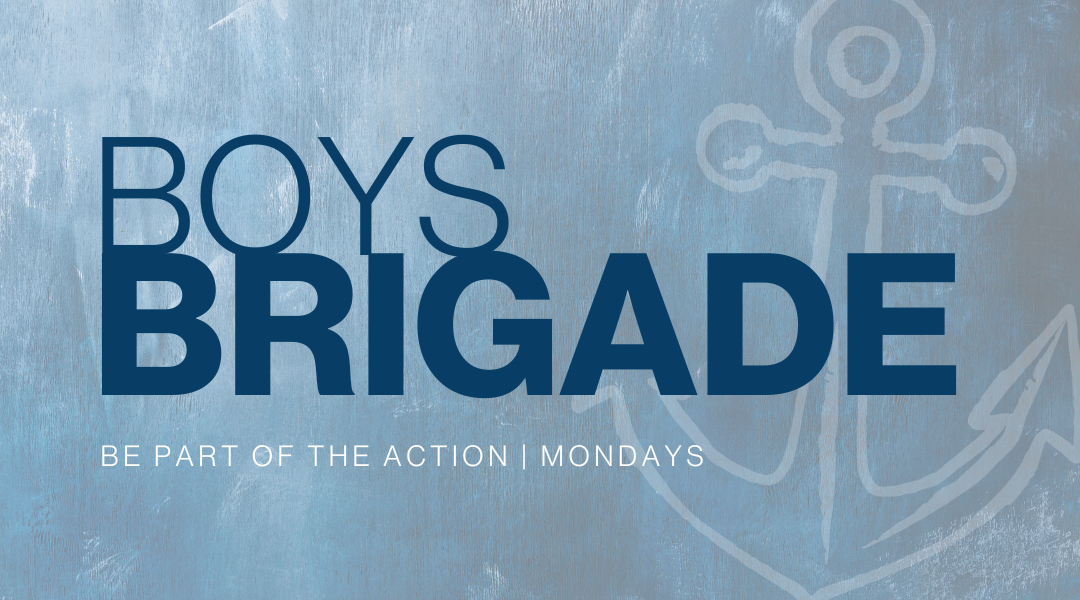 Blue marble background banner with an ancor faded into the background. Title: Boys Brigade.