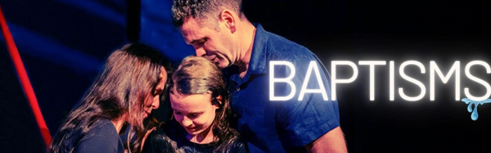 Image of a family baptising their daughter.