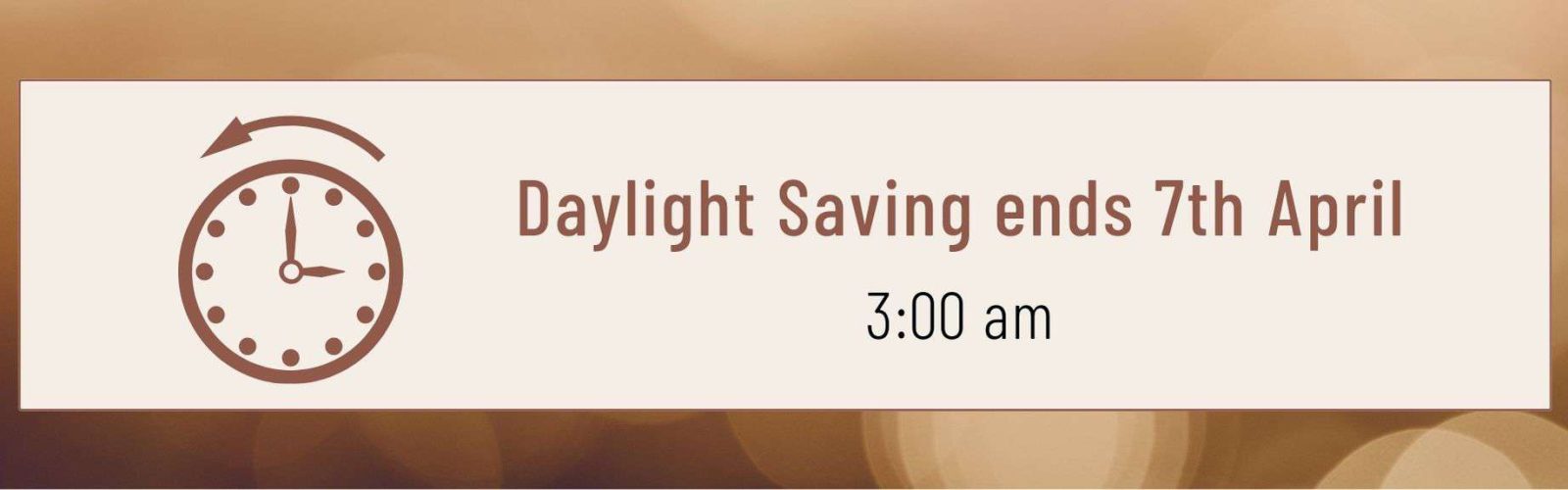 Daylight Saving ends
