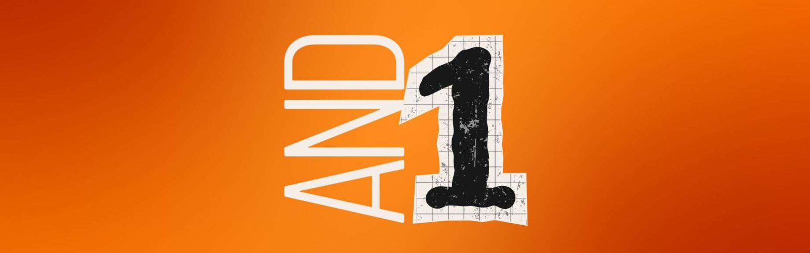 Orange background with white words and 1