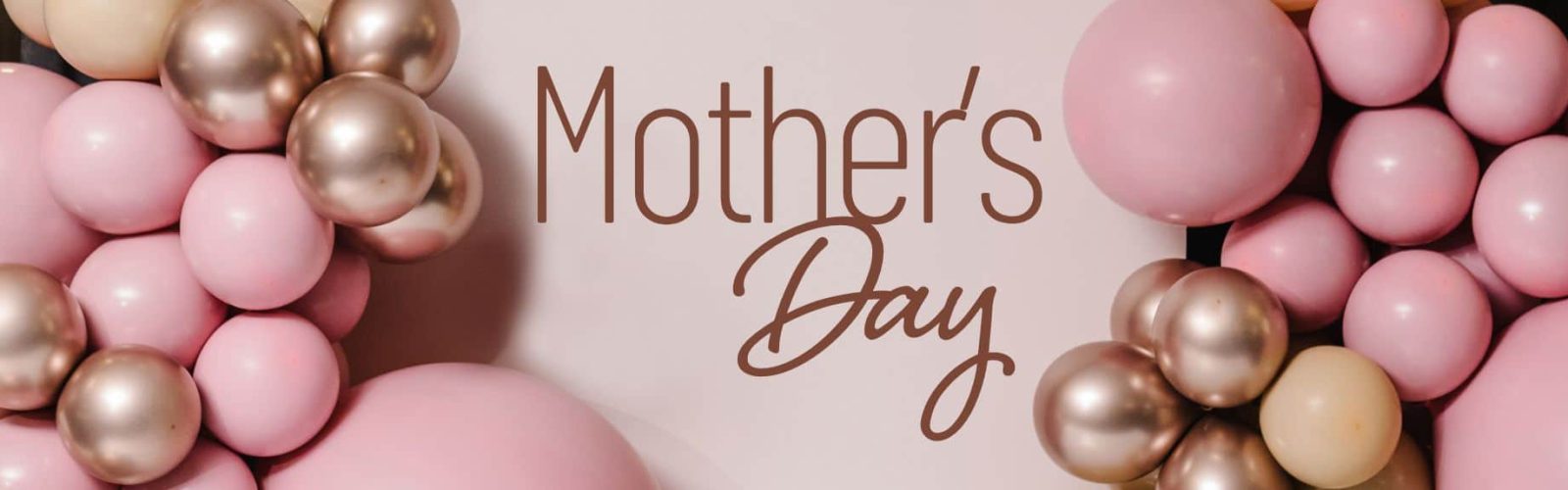 Mother's Day. Photo of pink and peach balloons.