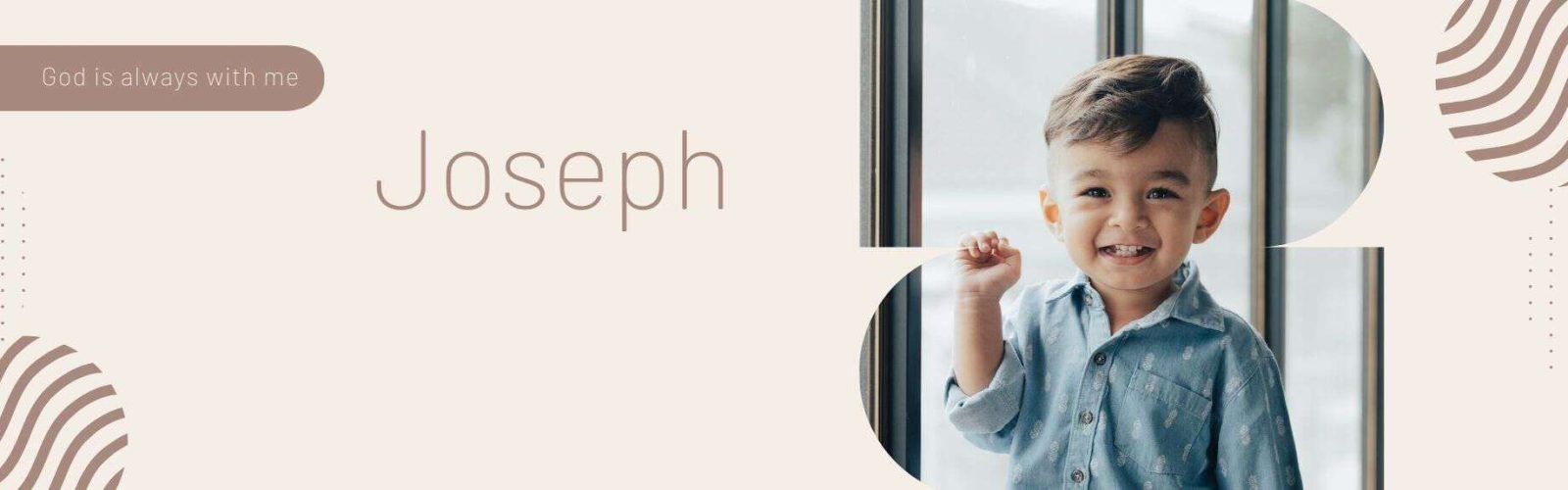 Image of a young boy near a window wearing a blue shirt.